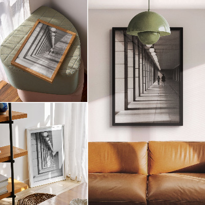 Wandposter Moderne architectuur, lange schaduwen, symmetrie