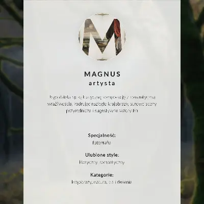 Decoratieve poster met een magisch bos in herfstlicht voor een vredige sfeer