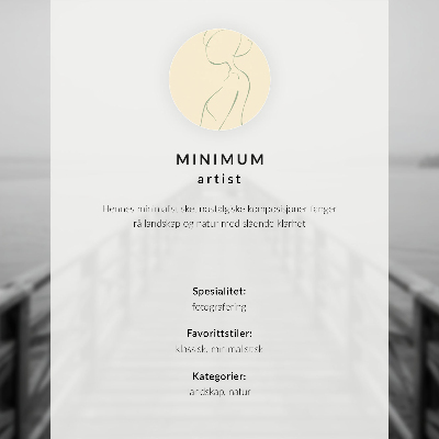 Decoratieve poster Minimalistisch landschap met een boom en een bankje.