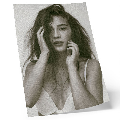Poster Stijlvol portret in zwart-wit