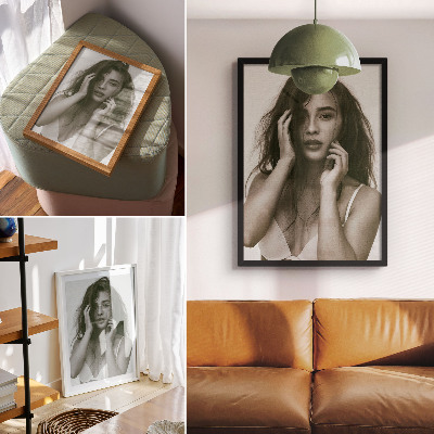 Poster Stijlvol portret in zwart-wit