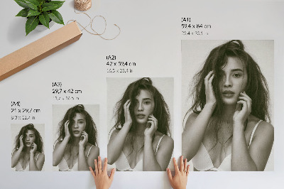 Poster Stijlvol portret in zwart-wit