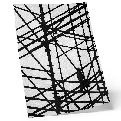 Wandposter met contrasterende lijnen op een lichte achtergrond met moderne structuur
