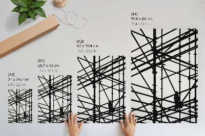 Wandposter Contrasterende lijnen, lichte achtergrond, structuur, moderniteit