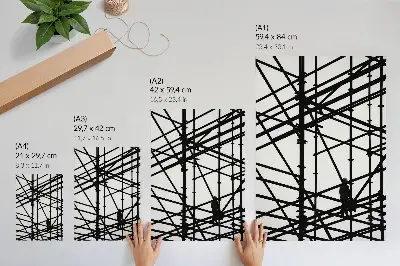 Wandposter met contrasterende lijnen op een lichte achtergrond met moderne structuur