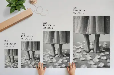 Poster elegante zwart-witte bloemblaadjes in vrede