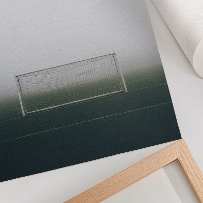 Decoratieve poster Doelpunt op het veld, mist, kalmte, minimalisme