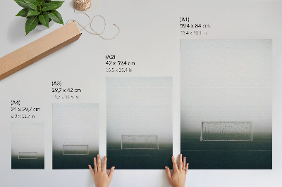 Decoratieve poster Doelpunt op het veld, mist, kalmte, minimalisme
