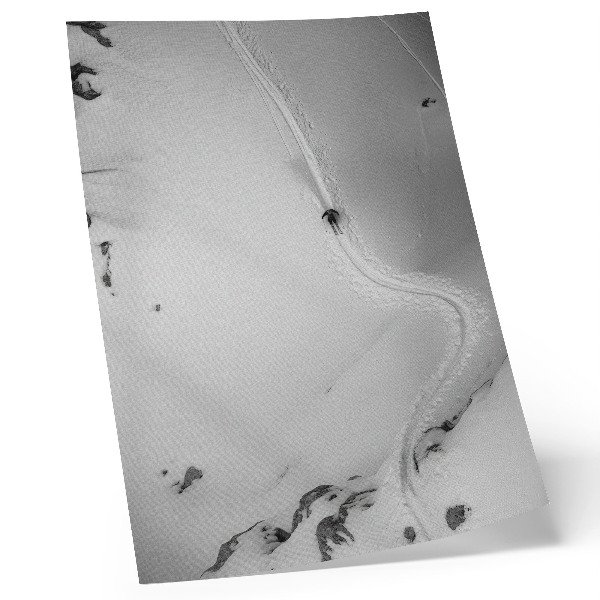 Wandposter Perfecte bewegingsgeometrie, sportdynamiek, winterlandschap