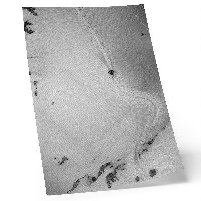 Wandposter Perfecte bewegingsgeometrie, sportdynamiek, winterlandschap