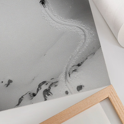 Wandposter Perfecte bewegingsgeometrie, sportdynamiek, winterlandschap