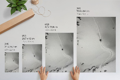 Wandposter Perfecte bewegingsgeometrie, sportdynamiek, winterlandschap