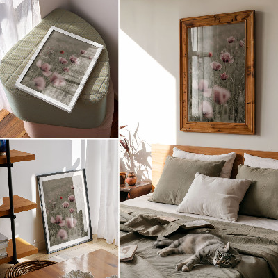 Wandposter Pastelkleurige klaprozen, romantische sfeer, subtiele bloemen