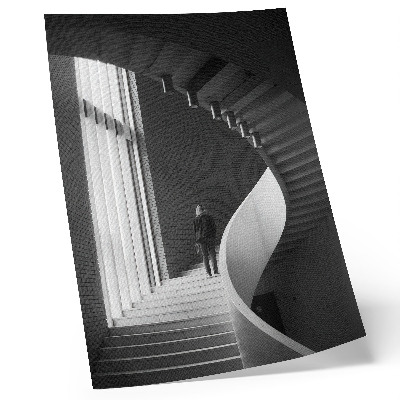 Wandposter Spiraaltrap, baksteen, minimalisme, contrast