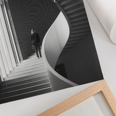 Wandposter Spiraaltrap, baksteen, minimalisme, contrast