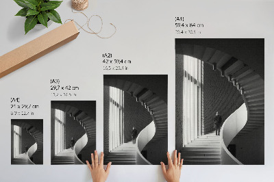 Wandposter Spiraaltrap, baksteen, minimalisme, contrast