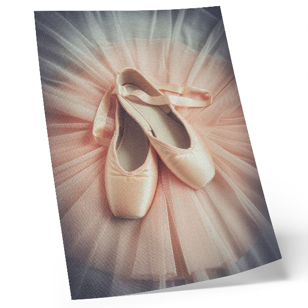 Decoratieve poster Ballerina's op een roze tule rok, harmonie en elegantie.