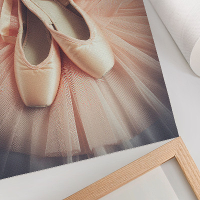 Decoratieve poster Ballerina's op een roze tule rok, harmonie en elegantie.