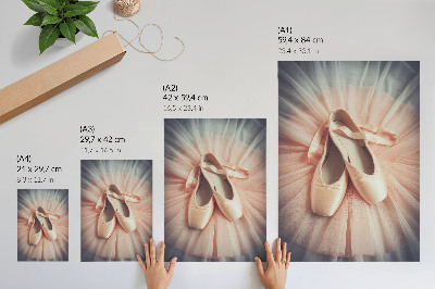 Decoratieve poster Ballerina's op een roze tule rok, harmonie en elegantie.