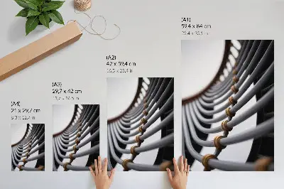 Poster met pijpbochten en metalen constructie als ruimtelijk ontwerp