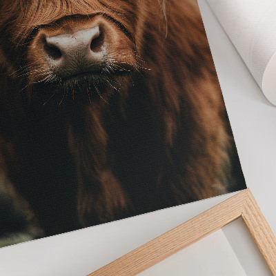 Wandposter Dierenportret met vacht in rustieke sfeer, detail