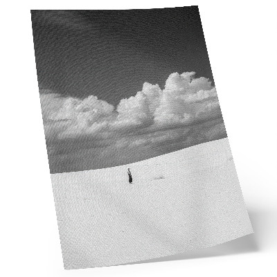 Decoratieve poster Zwart-wit compositie met wolken en woestijn