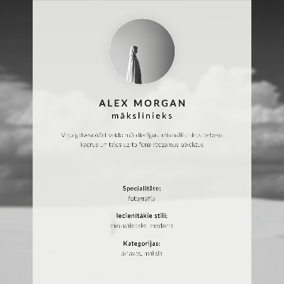 Decoratieve poster Zwart-wit compositie met wolken en woestijn