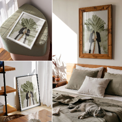 Wandposter Het mysterie van de natuur: blad en figuur
