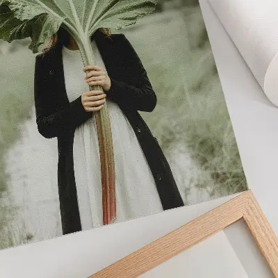 Wandposter het mysterie van de natuur met blad en figuur
