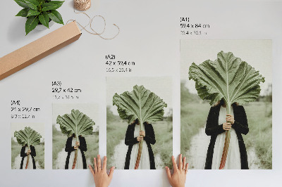 Wandposter Het mysterie van de natuur: blad en figuur