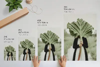 Wandposter het mysterie van de natuur met blad en figuur