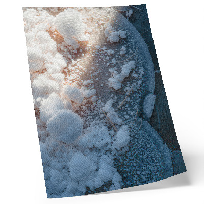Poster IJskristallen in een witte en blauwe tint voor een winterse sfeer.