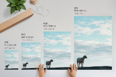 Decoratieve poster Hemel, wolken, schapen, diepe stilte, vrede