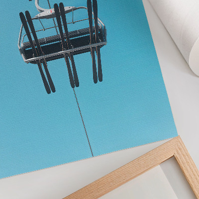 Poster Kabelbaan tegen de blauwe lucht