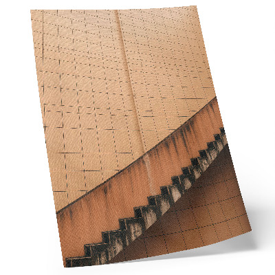 Poster Geometrische lijnen in beige en bruine tinten, vol harmonie.