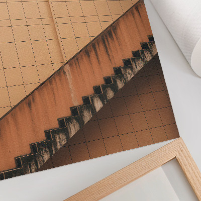 Poster Geometrische lijnen in beige en bruine tinten, vol harmonie.
