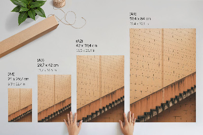 Poster Geometrische lijnen in beige en bruine tinten, vol harmonie.