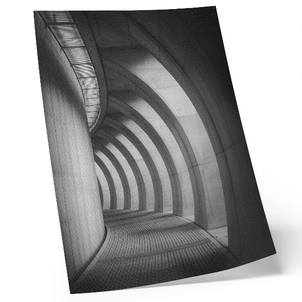 Decoratieve poster Futuristisch ruimtelijk design in zwart-wit, elegant