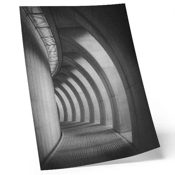 Decoratieve poster met futuristisch ruimtelijk design in zwart-wit