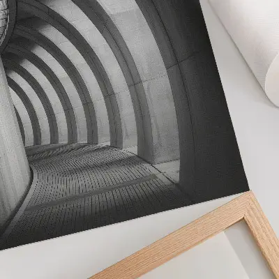 Decoratieve poster met futuristisch ruimtelijk design in zwart-wit