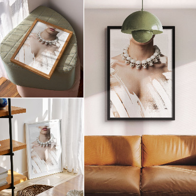 Poster Schedelketting, artistiek contrast, modern