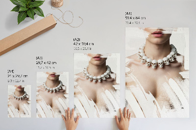 Poster Schedelketting, artistiek contrast, modern