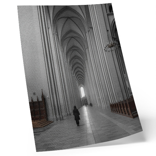 Wandposter Gotische architectuur met majestueuze zuilen