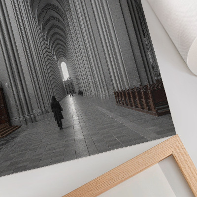 Wandposter Gotische architectuur met majestueuze zuilen