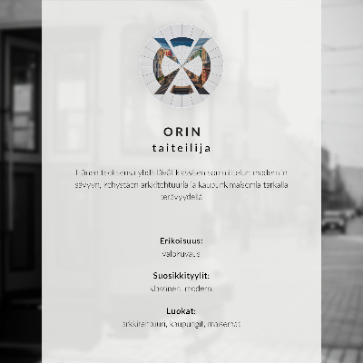 Poster Zwart-witte tram in het stadscentrum