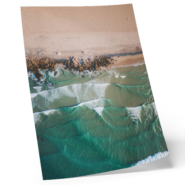 Decoratieve poster Strandgolven, uitzicht op de zandtop