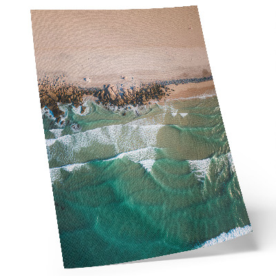 Decoratieve poster Strandgolven, uitzicht op de zandtop
