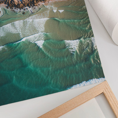 Decoratieve poster Strandgolven, uitzicht op de zandtop