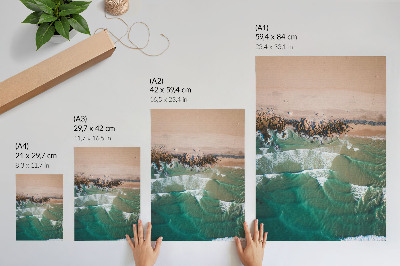 Decoratieve poster Strandgolven, uitzicht op de zandtop