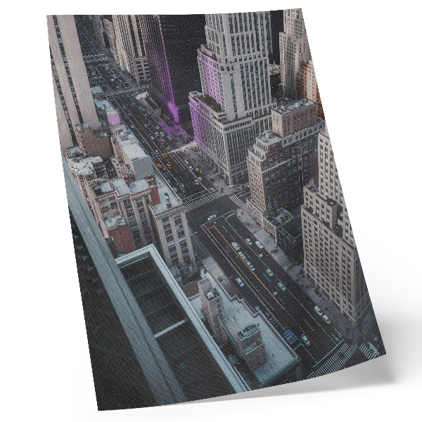 Wandposter Moderne wolkenkrabbers in de straten van New York
